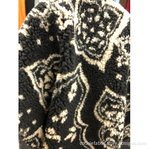 100%Polyester Sherpa Jacquard Knitted Fabric